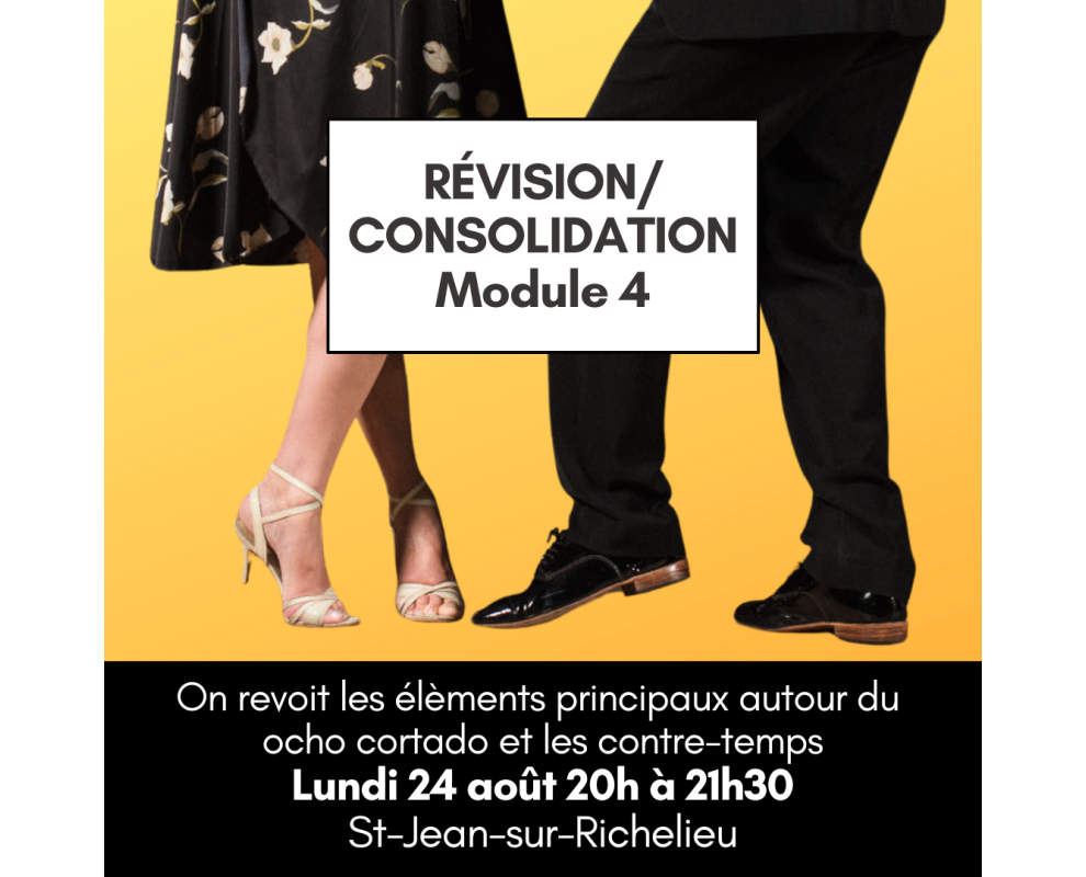 Consolidation du Module 4 ocho cortado et contre-temps